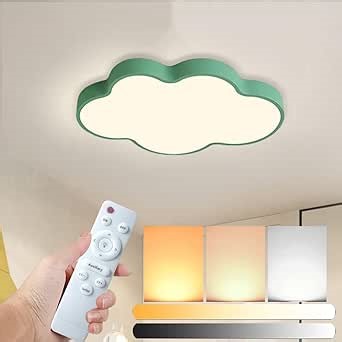 LED Ceiling Light Fixture,23 Inch Modern Cloud Shape Recessed Ceiling Lights,Dimmable Light,36W Green Close to Ceiling Lighting Flush Mount Living Room Bedroom,3000K-6000K