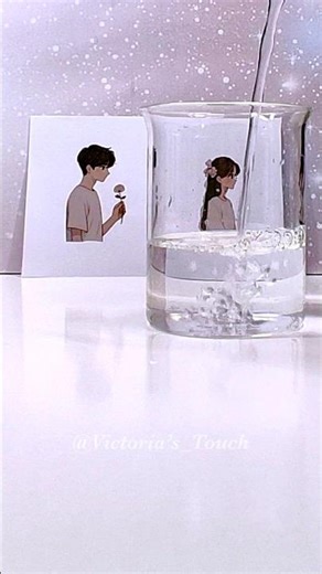 Amazing Water Glass Illusion 💧 Drawing Comes to Life#diy #illusion #shorts #art