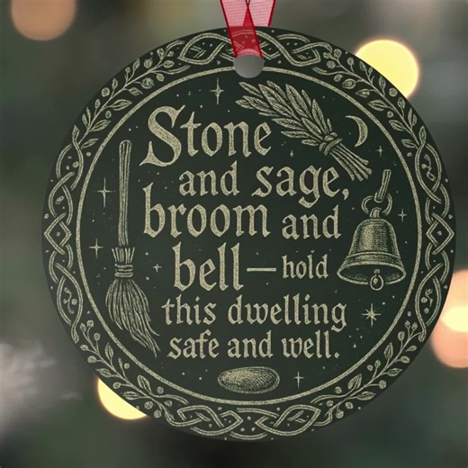 Witchy House Blessing Ornament • Celtic Knot Pagan Decor •  Mystical Protection Charm for Home