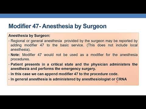 MODIFIERS 47, 50 with examples