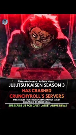 JUJUTSU KAISEN SEASON 3 HAS CRASHED CRUNCHYROLL'S SERVERS!#jjk#crunchyroll#anime