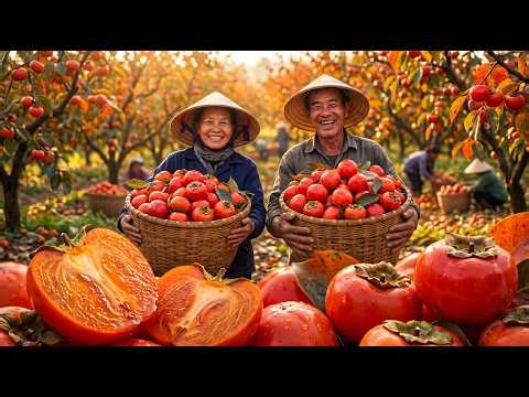 Do Solo ao Fruto: O Processo Completo do Cultivo de Caqui Vermelho | ASMR Documentário 4K