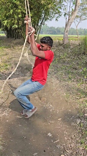 He was strangled with a rope.