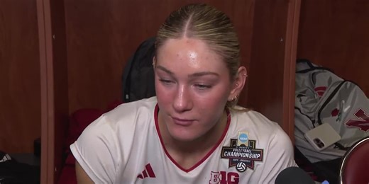 Middle Blocker Andi Jackson after Nebraska's loss to Penn State in the Final Four