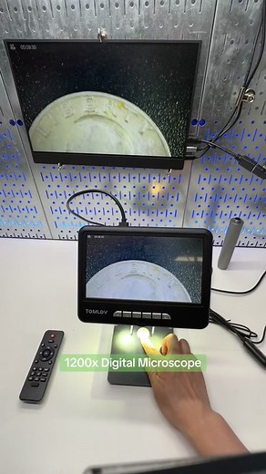 1200 times magnification with 7 inch screen 2K resolution digital microscope with HDMI ouput. It comes with a 32GB microSD card #microscope