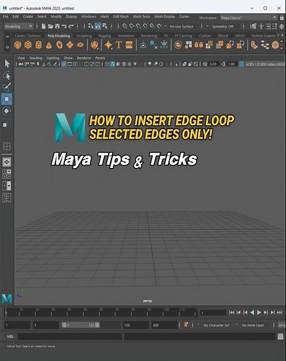 How to insert edge loop selected edges only In Maya #learnwithshajrun #tipsandtricks #autodesk