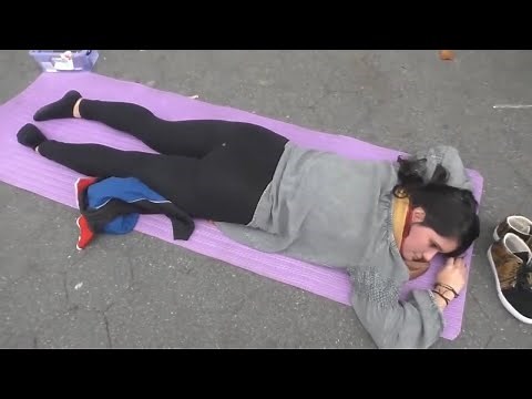 ASMR Massage - Full Body Massage in Public Street for a Curvy Beautiful Girl by Luo Dong