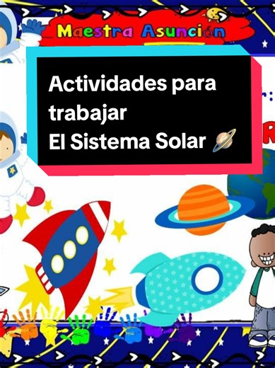 Actividades para trabajar el Sistema Solar. 🪐🌙🌟🌛🪐🌔🌎🌜 Les comparto estas láminas con actividades para sobre el sistema solar . Las puedes incorporar a tus planes. #maestraasuncion #maestratiktoker #sistemasolar #actividadesinfantiles #educacion