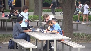 Casual Campus Hangout with Friends