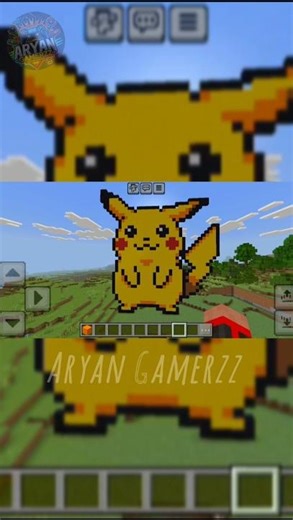 I made Pikachu build in Minecraft || #minecraft #pikachu #gaming || Aryan Gamerzz