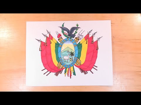 Dibuja y pinta el Escudo Nacional de Bolivia