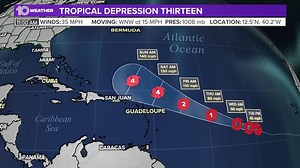 Tropical Depression 13 forecast to become major hurricane by the weekend