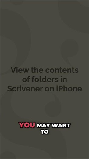 Scrivener for iPhone | Organize and Manage Your Writing Project