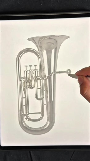 Euphonium single-line tracing — process video