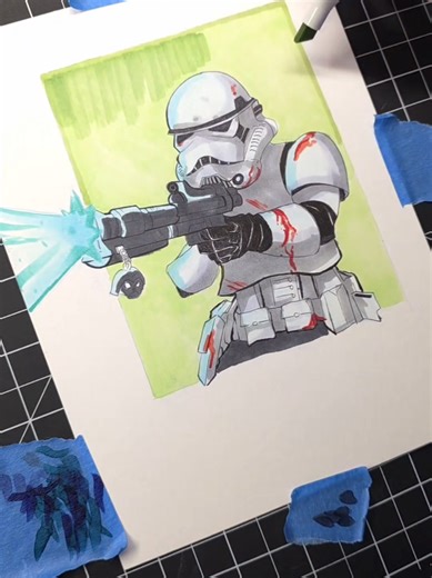 “Throwback to this Stormtrooper piece 💥🎨 Still one of my favorites to work on! Originals available — thank you all for the love and support 🙏 More art coming soon!” #StormtrooperArt #StarWarsArt #ArtistReels #DrawingProcess #ArtVideo