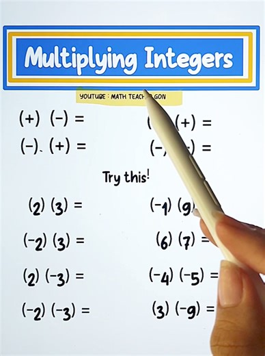 Multiplying Integers in seconds‼️ #mathematics #mathteachergon #ALGEBRA #mathtrick #multiplicationtrick #viral | Ako si Teacher Gon
