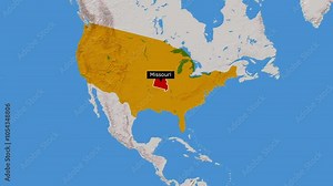 The State Of Missouri.Political map of United States.Missouri map.