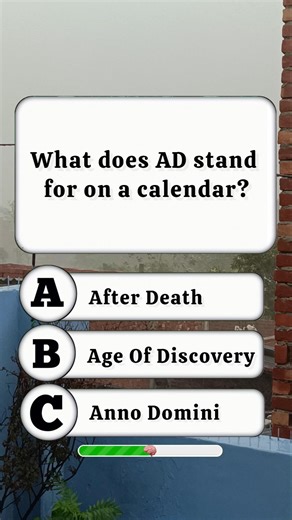 What does AD stand for on a calendar? 🤔 #quiz #quizshorts #grandquiz #trivia