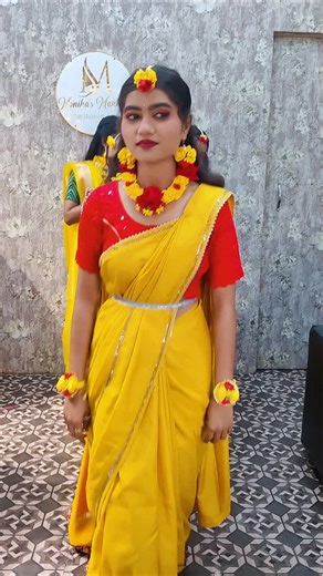 monika sahu on Instagram: "Final look 😍 . . . . #haldi #makeuptutorial #simga #cg #virelreels"