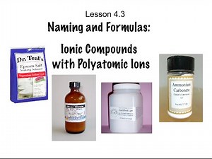 Lesson 4.3 - Naming & writing formulas for Ionic Compounds with Polyatomic Ions
