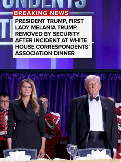 BREAKING: President Trump, first lady Melania Trump and other dignitaries were removed by security after an incident at the White House Correspondents' Dinner in Washington, D.C., Saturday night. ABC News' @marykbruce reports. #trump #politics #news #abcnews