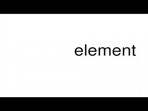 How to pronounce element
