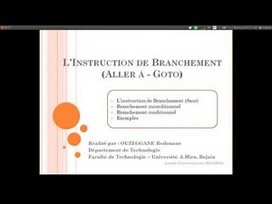 Cours 07 - Instruction de branchement