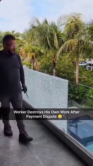 After not receiving payment, a glass installer returned to a client’s home and damaged the work he had completed, turning a business dispute into a dramatic scene.