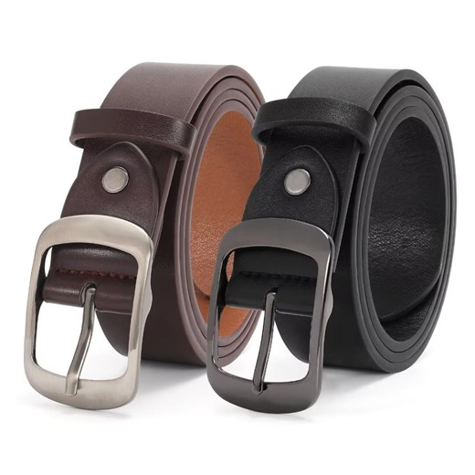 WHIPPY Women Leather Belt with Pin Buckle, Black Waist Belt for Jeans Pants - Walmart.com