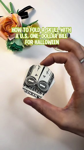 How to Fold a Skull with a One-Dollar Bill for Halloween#giftideas #easytutorial #diy #howto #origami #skull #halloween