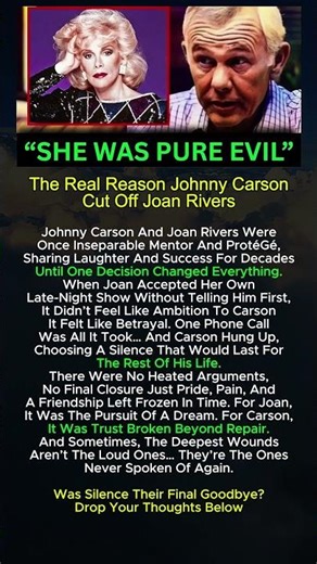 Johnny Carson’s Shocking Reason For Cutting Off Joan Rivers