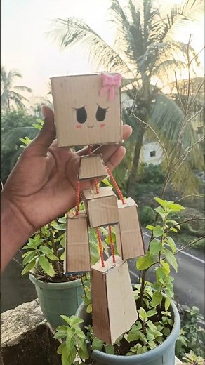 Diy viral cardboard puppet🫥#shorts