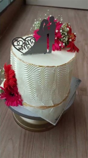 Simple Wedding Cake with Real Flowers 🌸 | Elegant & Minimal Cake Decorating