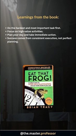Eat that frog | #audiobooks #goals #time #timemanagement | ‪@The.master.professor‬