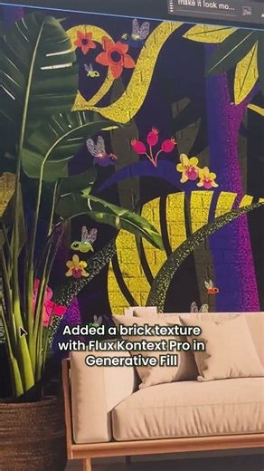 Turning Flat Artwork into a Realistic Mural Mockup with Generative Fill in #Photoshop #shorts