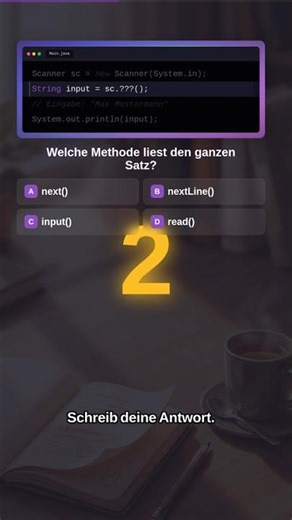 Java-Quiz: Scanner.next() vs nextLine() — der Unterschied