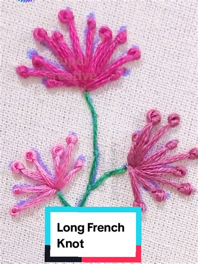 Long French Knot Embroidery Design with ( Super Creative Embroidery)... #handmade #embroidery #crafting #trendingsong #viralvideo @TikTok @tiktok creators