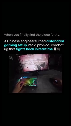 AI Tools & News | Business | Technology on Instagram: "Most gamers chase higher frame rates, but one engineer built something entirely different: a 4D gaming rig that turns game data into real-time physical feedback. Using in-game telemetry, the setup triggers pneumatics, solenoids, and water systems to simulate recoil, explosions, weather effects, and impact. You don’t just see the action, you feel it. It’s a glimpse of where gaming could go next: not just visual immersion, but full-body, multi