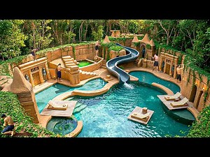 Building an Epic Underground Pool System with Temple-Style Water Slides Using Primitive Tools