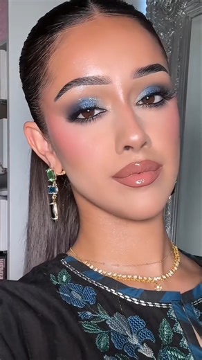 Blue eye makeup look 💙 #grwm#pakistani#function#makeup#tutorial#desi#shorts#fyp#blue#trending