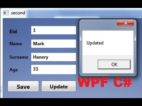 C# WPF Tutorial 12- Edit / Update a data from Database with button in WPF