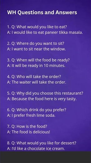 WH Questions and Answers | Daily English Speaking Practice #dailyenglish