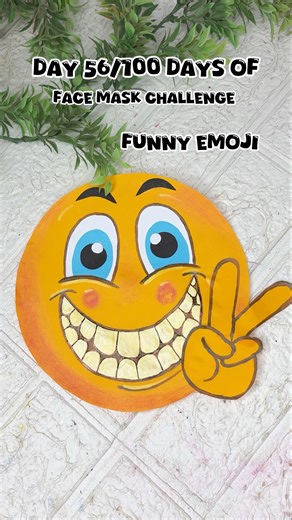 Day 56❤️ Funny emoji mask | how to make emoji #diy #art #viral #trending #shorts #youtubeshorts