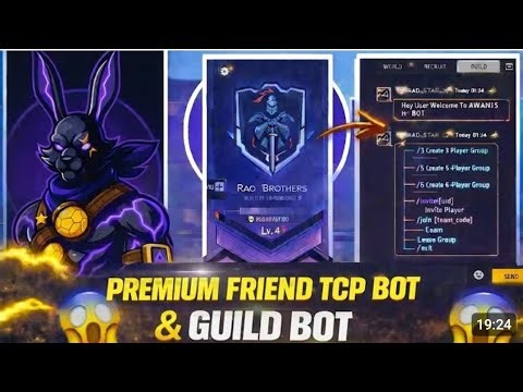 PREMIUM GUILD TCP BOT FREE 😱 | NEW GUILD TCP BOT OB51 😎 | FREE FIRE TCP BOT 😬 | EMOTE BOT🗿 |