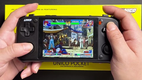 UNICO Handheld Game Console, Portable Pocket Player, Pre-Loaded 40 SNK Classic Games, Including King of Fighters, Metal Slug, etc., 4" IPS Screen, 720 * 960 Resolution, 3500mAh Rechargeable Battery