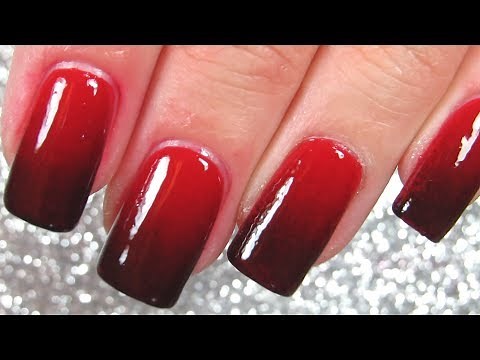 Red to Black Gradient Nail Tutorial ❤️🖤 Natural Nails