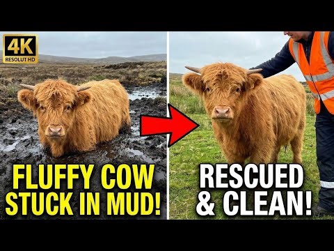 Fluffy Baby Cow STUCK in Deep Mud! (Can We Save Him?) 🐮🥺