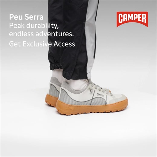 NEW: Get exclusive access to Peu Serra, featuring durable uppers with 360º stitching, a shock-absorbing footbed, and Vibram grip. | Camper