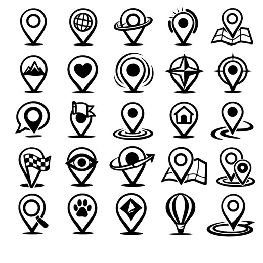 World Map Pin SVG Bundle – 25 Distinct Global Location Marker Symbols, Solid Black Stroke Artwork, Clean Background, Cricut Silhouette - Etsy Australia