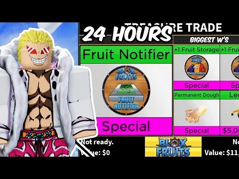 Trading FRUIT NOTIFIER for 24 Hours in Blox Fruits